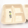 Heavy Duty 3 Compartment Lunch Take Out Box Biodegradable Bagasse Food Containers